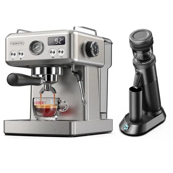 [EU Direct] HiBREW H10A & G5 Combo 20Bar Semi-automatische Espresso Koffiemachine + G5 Elektrische Koffiemolen 36 Instel