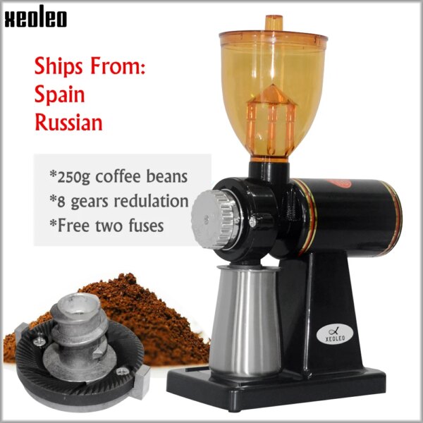 Xeoleo Elektrische Koffiemolen Koffiebonenmolen Espressomachine 8 Stappen Anti-springen 60 Mm Platte