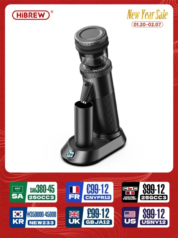 HiBREW G5 48mm Conische Burr Elektrische Koffiemolen Compacte Draagbare Koffiemolen Keuken voor